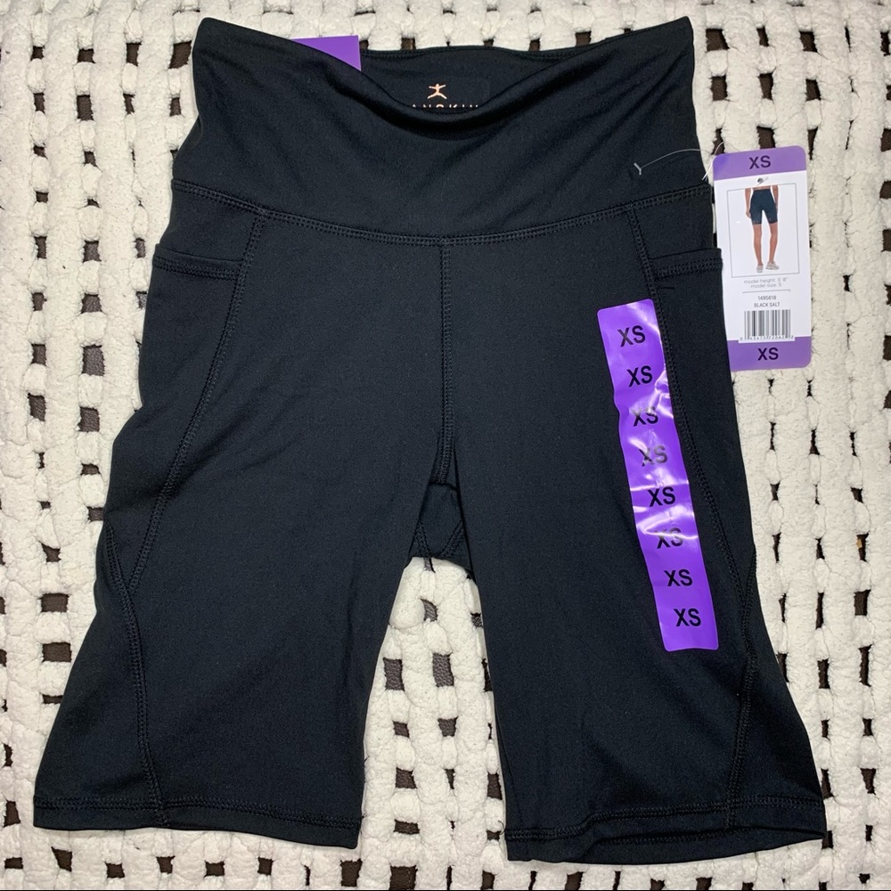 Danskin black salt high waisted bike shorts